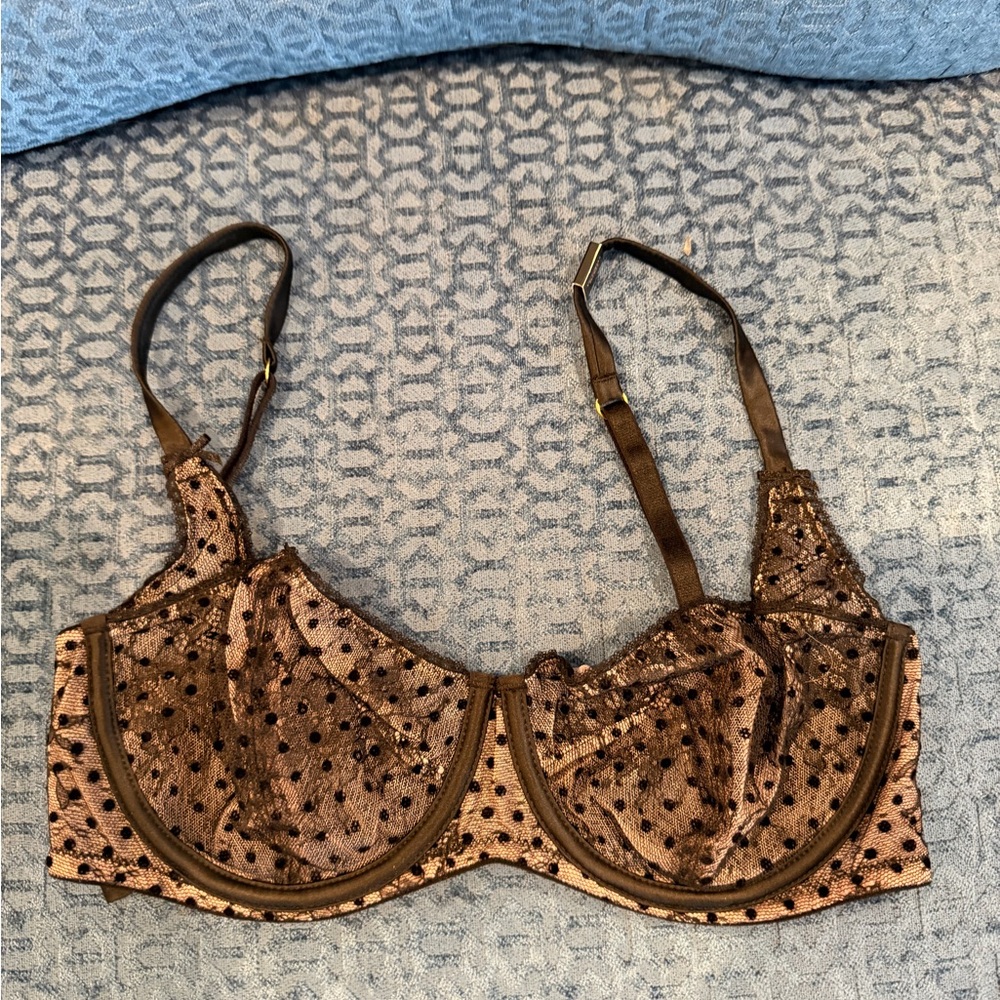 Victoria's Secret unlined balconet Polka Dot Bra 32DD